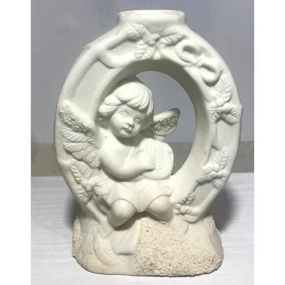 JOY Candle Holders Set Of 3 Angel Cherub Bisque - Picture 5 of 16